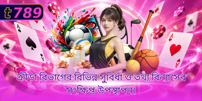 ক্রীড়া বিভাগের বিভিন্ন সুবিধা ও তথ্য বিন্যাসের সংক্ষিপ্ত উপস্থাপন।